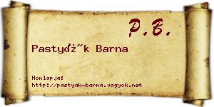 Pastyák Barna névjegykártya